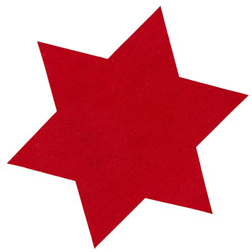 6 x Filzsterne in vielen Größen von Ø 15 cm bis Ø 40 cm Platzdecken - Platzset - Untersetzer - Tischet aus Filz Farbe Rot, Größe Ø 20 cm