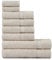 nottoc Handtücher Set Beige 8-TLG / 2 Badetücher 70x140 + 4 Handtücher 50x90 + 2 Gästehandtücher 30x50 - Handtuch mit Aufhänger 100% Baumwolle Saugfähige Weiche Luxus Duschhandtücher - Sand Beige