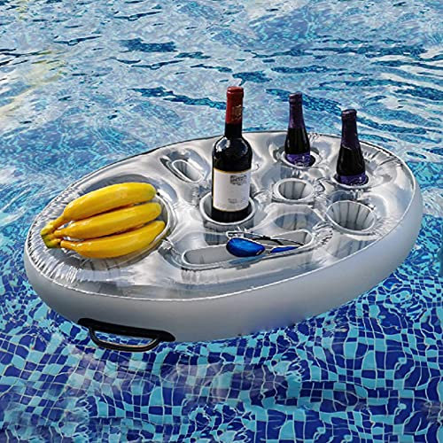 Primlisa Aufblasbarer Getränkehalter – Schwimmender Bierhalter aus PVC, Getränkedosenhalter, Flaschenhalter, Getränkehalter, Pool-Untersetzer, schwimmende Untersetzer für Pool-Party, Wasserspaß, Stran