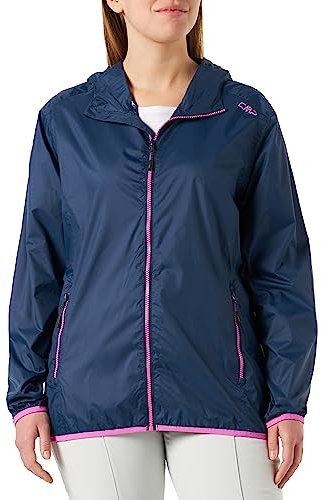 CMP - Giacca Donna Con Cappuccio Antipioggia, Blue, XL