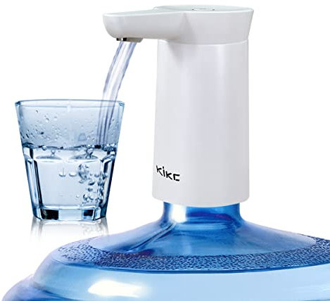 Dispensador de Agua,Kikc Dispensador de Agua para Garrafas,Dispensador Agua Carga USB, Vniversal Adecuada para el Hogar, la Oficina,la Escuela, el Agua Embotellada para Uso en Exteriores(Blanco)