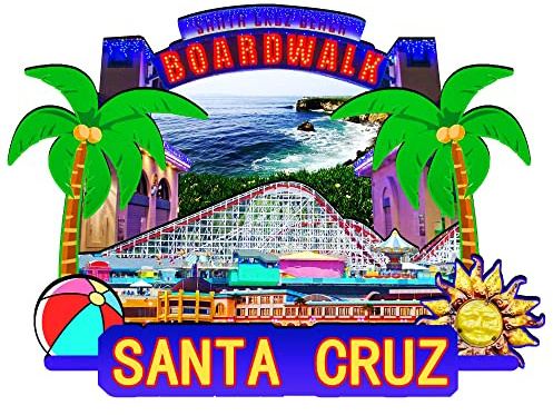 Orlybar USA Santa Cruz Holzmagnet, 3D-Kühlschrankmagnete, Reise-Sammlerstück, Souvenirs, Dekorationen, handgefertigtes Handwerk, 2