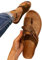 Onsoyours Sandales Plates Femme Confortable PU Été Bout Ouvert Rome Chaussures Vintage Pantoufles de Plage Vacances d'extérieur Slippers Tongs avec Boucle Marron 39 EU