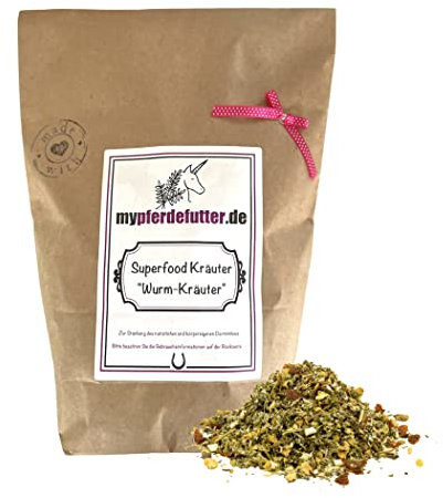 mypferdefutter Wurm-Kräuter für Pferde 100% Natur PUR - Pferdekräuter frei von Zusätzen für Dein Lieblingspferd - unterstützt vorbeugend gegen Wurmbefall (1000 g)