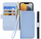 Butnyeoe Handyhülle für iPhone 13 Klappbar Hülle,Litschi Textur Leder Wallet Schutzhülle Tasche Flip Cover Case,Magnetic Closure Klapphülle mit Kartenfach Standfunktion,Helles Blau