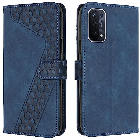 YIRRANZD Custodia per Oppo A74 5G / Oppo A54 5G, Cover a Libro in Pelle PU con Slot Cart e Silicone TPU Bumper, Flip Caso Portafoglio Cover per Oppo A74 5G / Oppo A54 5G (Blu)