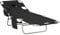 Outsunny Foldable Sun Lounger, Beach Chaise Lounge with Reading Hole, Arm Slots, 5-Position Adjustable Backrest, Side Pocket, Pillow for Garden, Beach, Pool, Black