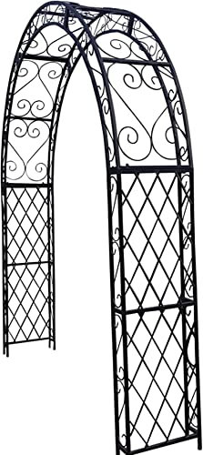 Heavy Duty Metal Garden Arch, Outdoor Metal Arbor for Climbing Plants, Steel Frame Garden Arbors, Archway Trellis for Wedding Ceremony Party, Garden Decorations