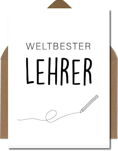 The Life Barn Postkarte mit Umschlag Weltbester Lehrer Dankeskarte Schulzeit Schule