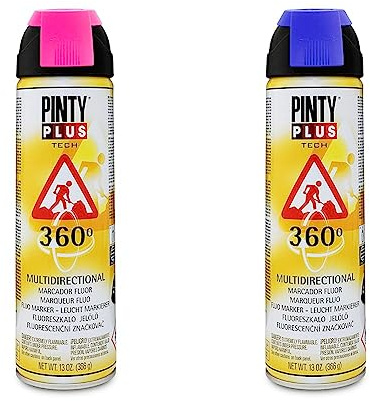PINTYPLUS TECH Spray marcador 360º 650cc fucsia T184 & Nvs - Pintura spray marcador fluor.650cc. Azul T118/