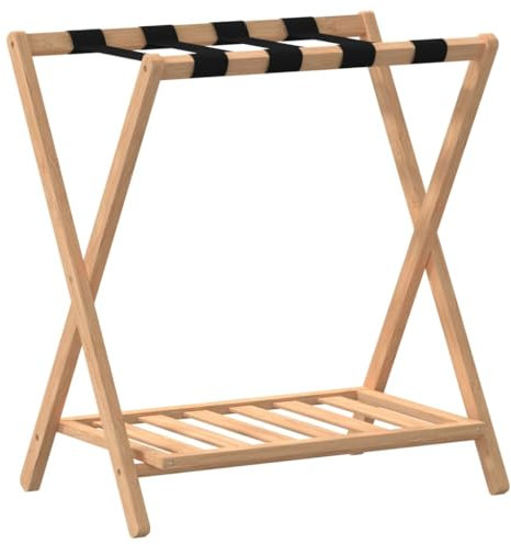 vidaXL Porte-bagages 68x38x58 cm bambou, porte-valises, porte bagage, planche à bagages, porte-bagages pliant, porte-bagages pour chambre d'amis