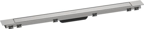 hansgrohe RainDrain Match Plus - Fertigset Duschrinne, Abflussrinne 900mm, Bodenablauf Dusche mit höhenverstellbarem Rahmen, Edelstahl gebürstet