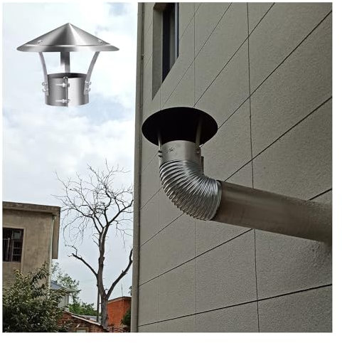 Verzinkte Regenkappe, kegelförmige Schornsteinkappe, Kamin-Schornsteinkappen, Schornsteinabdeckung, Edelstahl-Schornstein-Abzugshaube, Regenschutz-Entlüftungskappe, Schornstein-Abd
