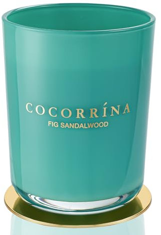 Cocorrína Candle Duftkerze im Glas - Feige Sandelholz, Brenndauer bis zu 46 Stunden mit 2 Dochten, Natürliche Soja-Kerze, Weihnachten Geschenk Kerze, 420g