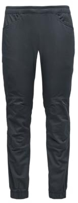 BLACK DIAMOND Men’s Notion Pants | Stretch Organic Cotton | Reinforced Knees | Comfortable Rock Climbing & Everyday Performance Pants | Charcoal | Large