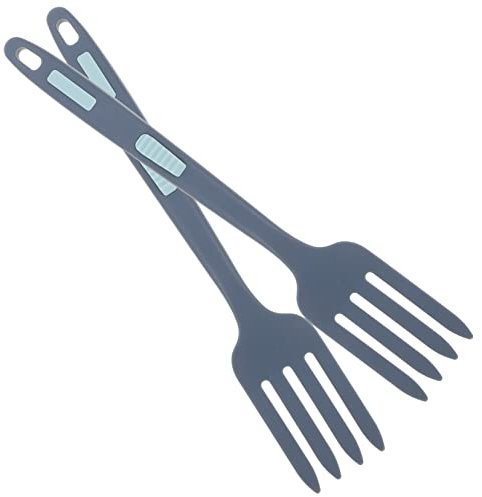 IMIKEYA 2Pcs Silicone Cooking Fork Set Heat Resistant Long Forks for Pasta Stirring Salad Mixing Nonstick Kitchen Utensils for Cooking and Serving