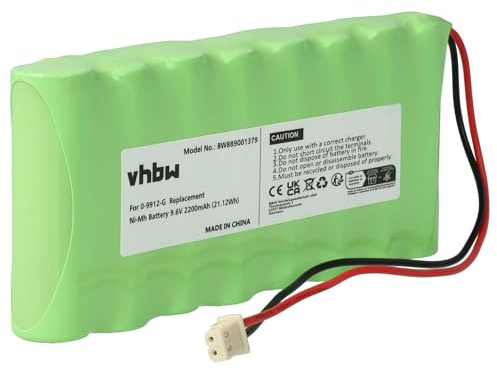 vhbw Akku Ersatz für Visonic 0-9912-G | 100729, GP130AAH6BMX, 103-300672, GP180AAH8BMX für Alarmanlage, Alarmsystem (2200 mAh, 9,6 V, NiMH)