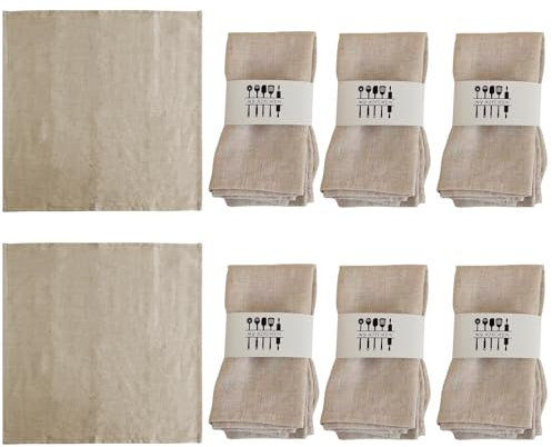 Leinenservietten, 8 Stück Stoffservietten, 40x40 cm Servietten Stoff, Dinner Stoffservietten Baumwolle, Servietten Aus Leinen, Hochwertige Stoffservietten für Home Küche Esstisch Tischdekoration