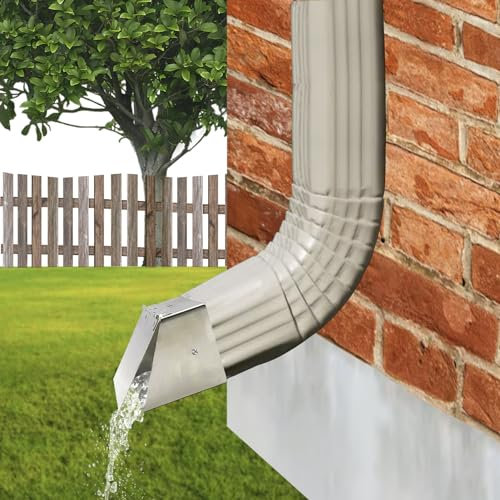 Verdickter Edelstahl Typ-A/B Regenrinnen-Fallrohr-Verlängerungszubehör für Dachrinnenvorfach, verhindert das Eindringen von Tieren, verlangsamt den Wasserfluss und schützt das Fundament (7,6 x 5,1 cm,