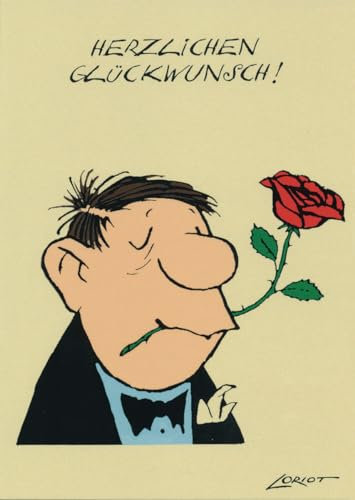 Inkognito Postkarten | Anlass: ''Congratulations'', Motiv: ''Herzlichen Glückwunsch K'' | Künstler: Loriot (Vicco von Bülow) | Art-Nr.: 15174 | vom Berliner Verlag