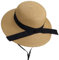 KorhLeoh Chapeau de paille d'été à large bord pour fille - Chapeau de plage avec nœud, Hacky, 9-17 Jahre