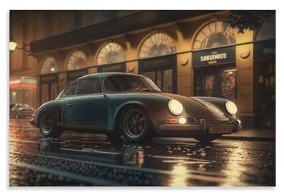 Kunst-Klassiker-Sportwagen-Gemälde, Bild auf Leinwand, Wanddekoration für Badezimmer, Wohnzimmer, Schlafzimmer, Büro, Heimdekoration, 50 x 75 cm (20 x 30 Zoll)