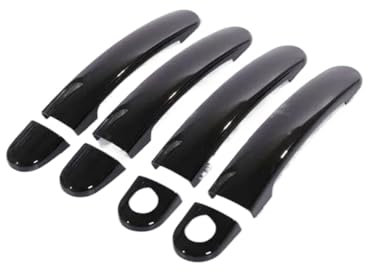 GESMOS Türgriffe Für Sitz Für Ibiza 2009-2017 Schwarz Chrom Auto Türgriff Abdeckungen Auto Styling Zubehör Aufkleber AußenTürgriff Abdeckung(Black 2 Keyholes)
