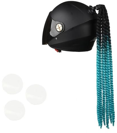 MotorradHelm Zöpfe, 21,6 Zoll Rampe Motorradhelm Pferdeschwanz Helm Zöpfe Geflochtener Mehrfarbige Dazzle mit Saugnapf für die Dekoration Jedes Helms (Helm Nicht im Lieferumfang Enthalten)
