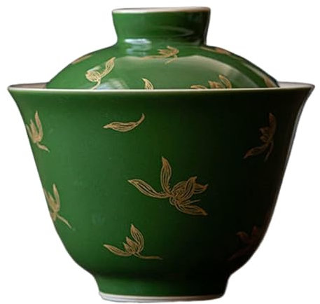 Teetassen,Handgemachte Terrine Teeschale, 150ml Antike Keramik Orchidee Muster Gaiwan Tee Schüssel Haushalt Tee Tasse Kung Fu Tee-Set