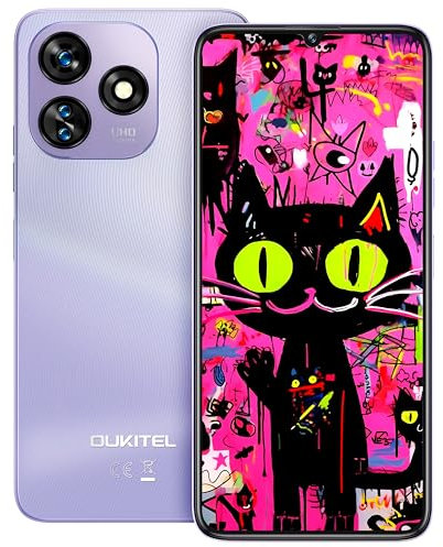 OUKITEL C51 Smartphone 128GB ROM + 18GB(6+12) RAM - 6.8 HD+/90Hz Cellulare, Android 14 5150mAh Octa-Core Telefono - 13MP+5MP Camera Cellulari e Smartphone 3 Slot/Fingerprint/Face ID/3.5mm Jack Viola