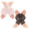 2 Paar Frauen Kurze Spitze Handschuhe Schwarz Aprikose Spitzenhandschuhe Damen Fingerlose Brauthandschuhe Hochzeit Teeparty Halloween Handschuhe 1920er Jahre Weihnachten Tag der Toten Kostüm Damen