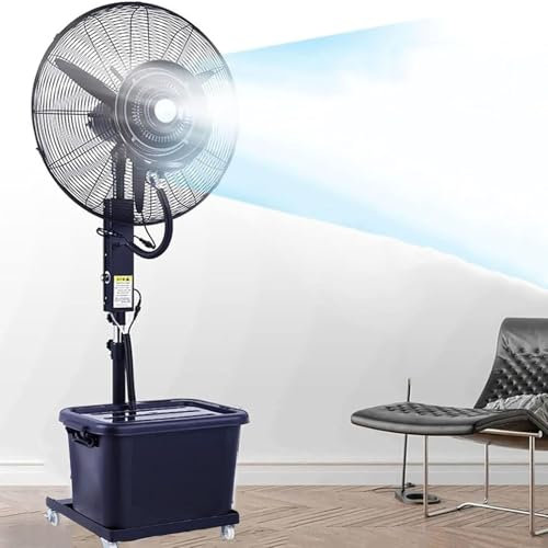 KEJIAWU Ventilateur Brumisateur, Ventilateur de Sol Debout avec 3 Vitesses,/42L Réservoir D'eau Grand for Industriel, Commercial, Résidentiel(70cm)