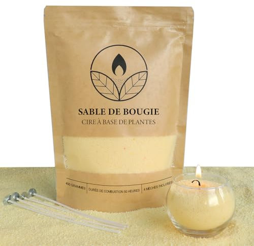 comforder Kerzensand mit Dochten, Wachsgranulat, Kerzen selber machen Set, Pearled Candle, 400g Kerzenwachs Perlen + 4 Kerzendochte (Creme)