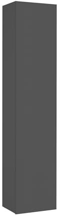 möbelando Anbauschrank >Benevent< moderner Anbauschrank, aus melaminharzbeschichteter Spanplatte, in Anthrazit matt, mit 1 Tür, 4 Einlegeböden - 40x180x30cm (BxHxT), Made in Italy
