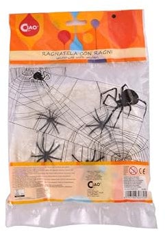 Ciao- Deko-Spinnennetze (35 g) mit 4 Spinnen