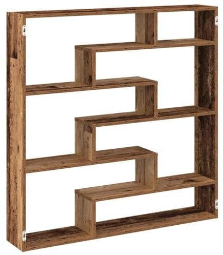 vidaXL Würfelregal 7 Fächer Altholz-Optik Holzwerkstoff, Regal, Würfelregal Wandmontage
