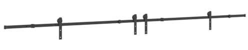 vidaXL Schiebetürbeschlag-Set 400 cm Stahl Schwarz