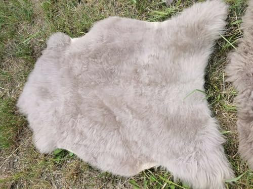 Provellus Echte Öko Schaffelle Lammfell Schaffell Fell Taupe Bis 140cm 2.Wahl Schnäppchen (eher lang (5cm - 15cm), 40x40cm rund)