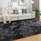 SOANNY Hochflor Wohnzimmer Teppich, Waschbar Anti-Rutsch & Flauschig, Groß Tie-Dye Langflor Shaggy Teppich für Schlafzimmer & Kinderzimmer, Bettvorleger Matte, 240 x 300 cm, Dunkelgrau