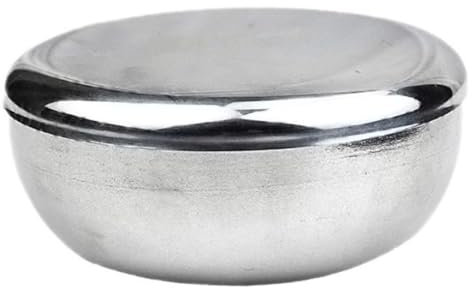 DRESSOOS Bol De Rasage En Acier Inoxydable 1Pc Avec Couvercle Bol à Bulles Durable Pour Crème à Barbe Accessoire De Soins Pour Hommes