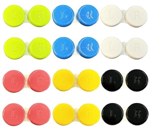 LIANRISES 12pcs Contact Lens Cases, Contact Lenses Holder Box, with Left/Right Caps for Home Travel Outdoor