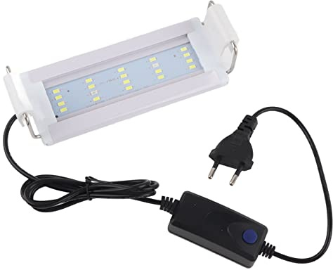 Hyuduo Aquarium Mini LED Licht Fischtanklampe mit 20 LEDs Weiß Blau Wasserdicht für 20-30 cm Becken