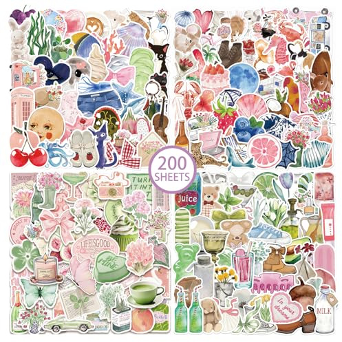 200 Stücke Scrapbooking Sticker Wasserfeste Wasserdicht Vinyl Journal Sticker Für Laptop Sammelalbum Gitarre Tasse Wasserflasche Mobiltelefon Usw ﻿