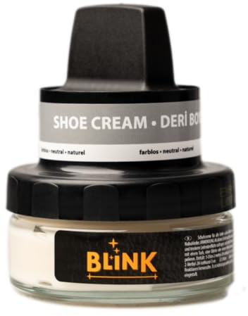 BLINK Cirage neutre 50 ml – Crème nourrissante pour cuir avec cires naturelles – Soin du cuir pour chaussures en cuir de toutes les couleurs – Nourrit, adoucit le cuir et protège contre le