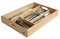 CUTLERY TRAY IN FSC BEECH WITH GREEN LINING Size Length 34.2 x Width 24.2 x Height 5 cm