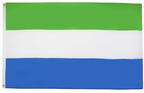 AZ FLAG - Bandera Sierra Leona - 90x60 cm - Bandera Sierraleonesa 100% Poliéster Con Ojales de Metal integrados - 50g - Colores Vivos Y Resistente A La Decoloración