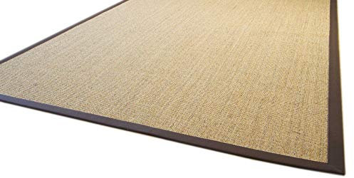 Steffensmeier Sisal Teppich Brazil mit Bordüre Farbe Natur dunkel braun Premium Qualität 100% Sisal, Größe: 165x235 cm