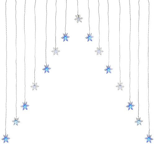WeRChristmas Snowflake V Window Curtain Net Lights with 15 Static LED, 1.2 x 1.2 m - Blue/White