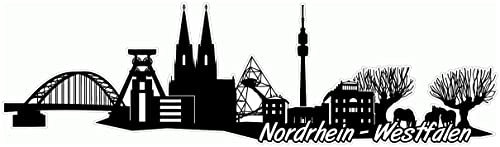 Samunshi® NRW Skyline Aufkleber Sticker Autoaufkleber City Gedruckt - 30x8,6cm schwarz