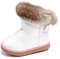 KVbabby Bambine e Ragazze Carino Stivali da Neve Morbide Fodera calda Stivali Scarpe di Cotone Piatto Pelliccia Stivali,bianco,22 EU = produttore 23